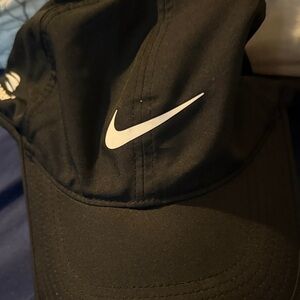 Nike Black Hat with White Swoosh